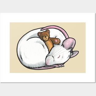 White pet mouse Posters and Art